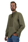Men's linen embroidered shirt Dobromysl khaki